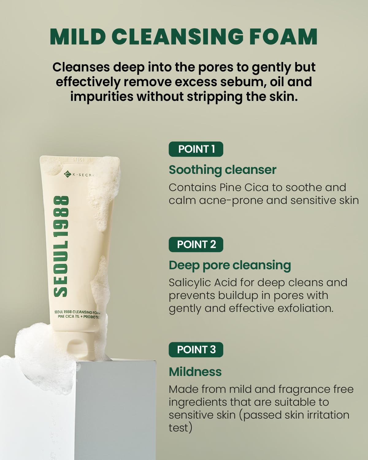 Seoul 1988 Pine Cica Cleansing Foam
